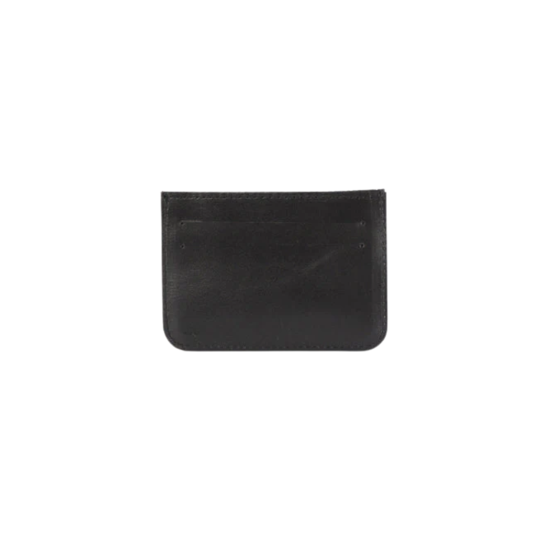 Woven Bulsa Cardholder in Black Leather