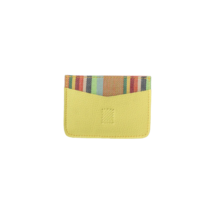 Woven Bulsa Cardholder in Yellow Leather