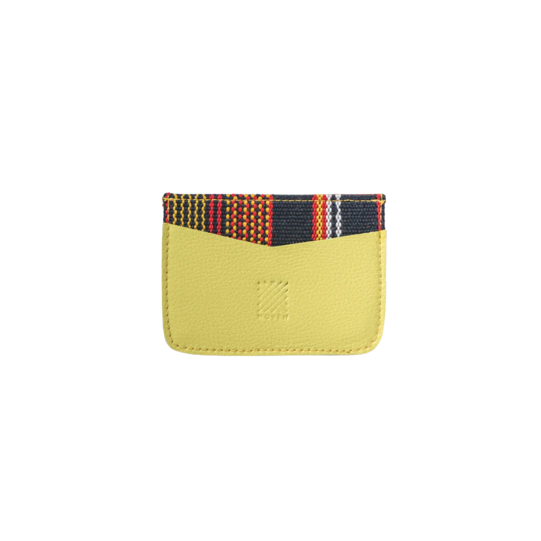 Woven Bulsa Cardholder in Yellow Leather