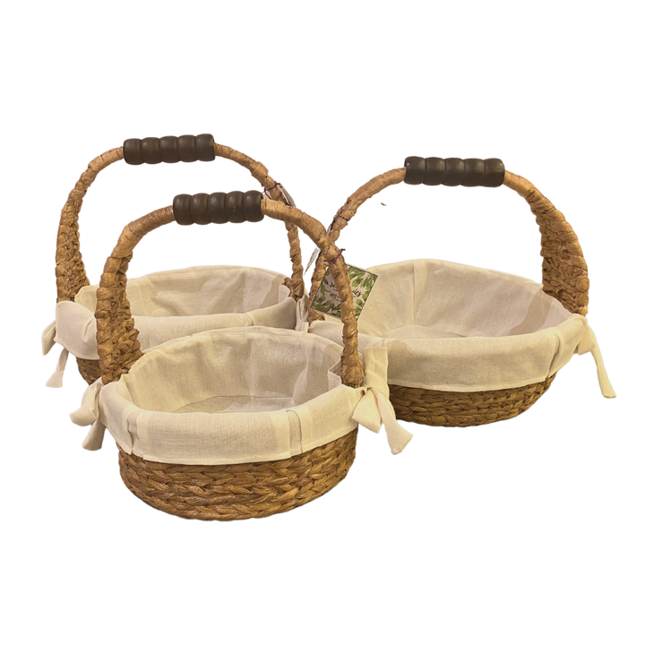 Remdavies Handwoven Water Hyacinth Round Basket