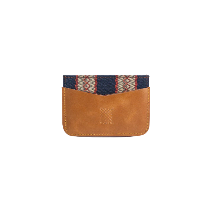 Woven Bulsa Card Holder in Tan Leather