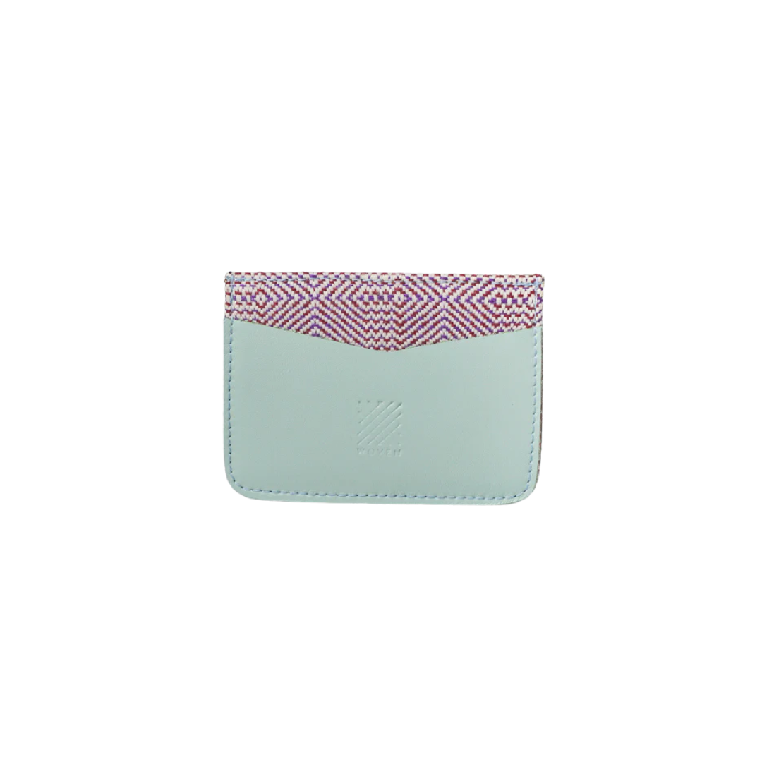 Woven Bulsa Card Holder in Mint Leather
