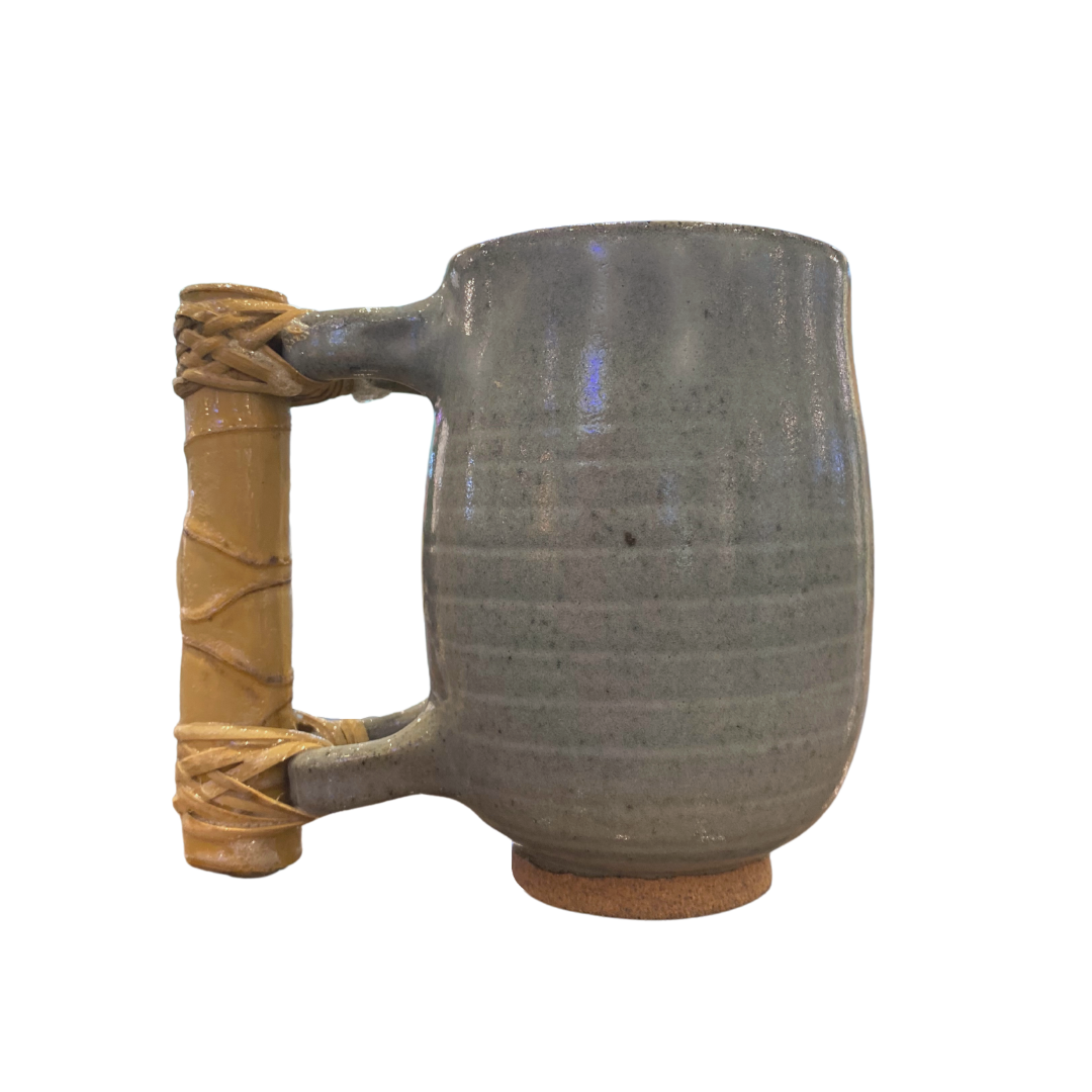 Ardeth Angway Butic Sagada Pottery Ribbed Ceramic Bamboo Mug