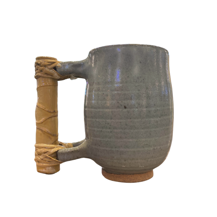 Ardeth Angway Butic Sagada Pottery Ribbed Ceramic Bamboo Mug