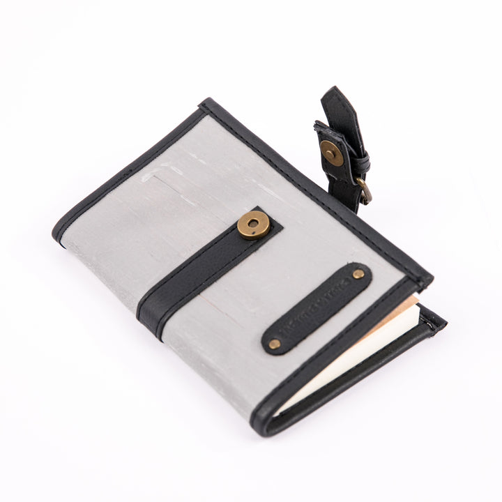 Pacem II Vegan Leather Buckled Notebook in Black Storm Gray (Mini) - Roots Collective PH