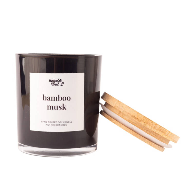 Happy Island Hand-Poured Soy Candle in Bamboo Musk