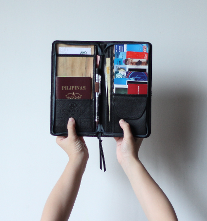 Bucket List Vegan Leather Travel Wallet in Black - Roots Collective PH