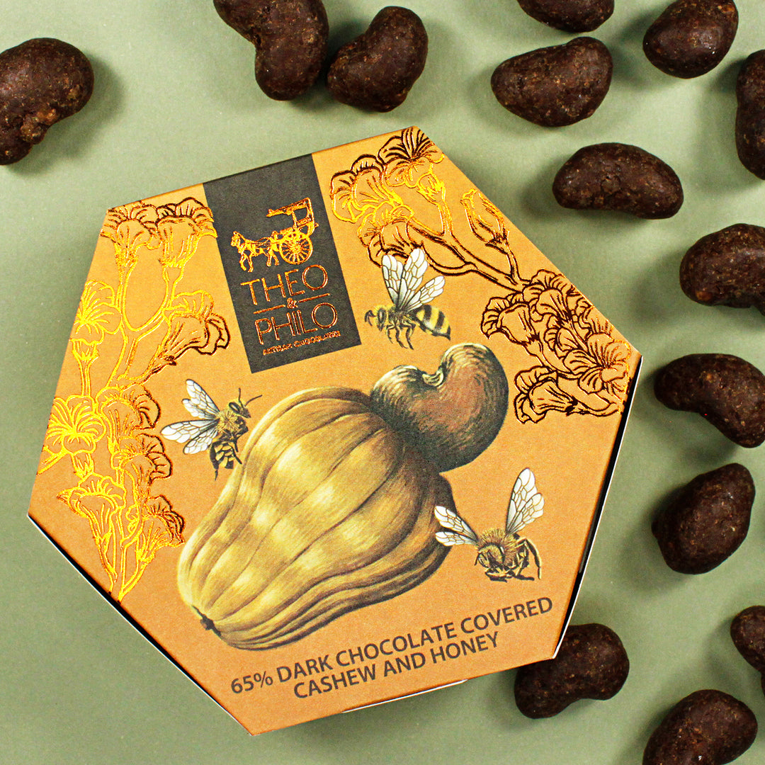 Theo and Philo Chocolates 65% Dark Chocolate-Covered Cashew and Honey