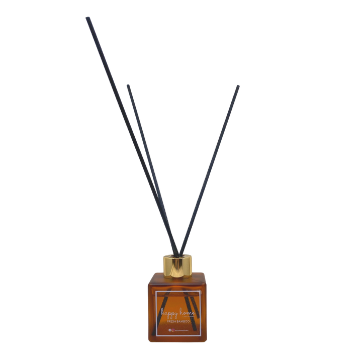 WeLoveHappyHome Reed Diffuser with 5 Reed Sticks in Fresh Bamboo