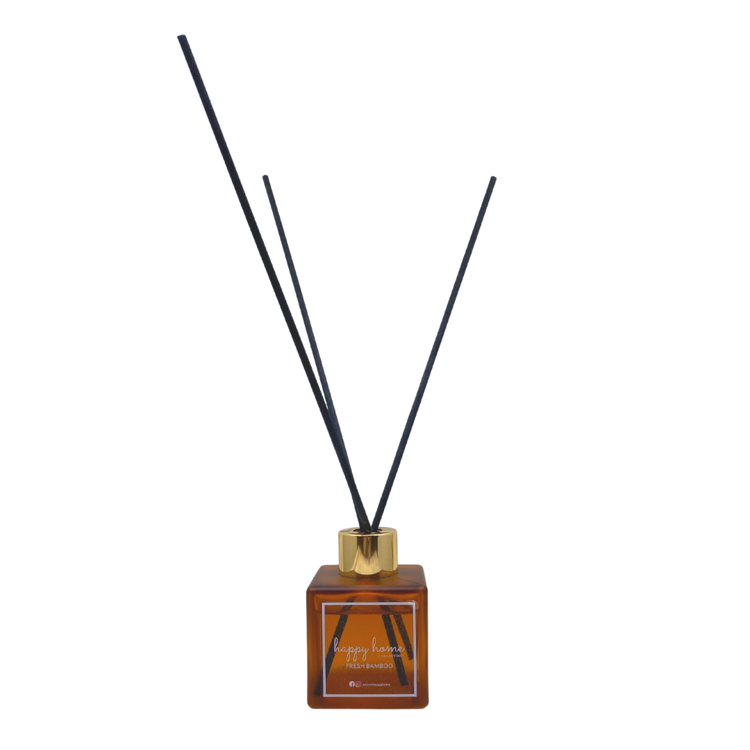 WeLoveHappyHome Reed Diffuser with 5 Reed Sticks in Fresh Bamboo