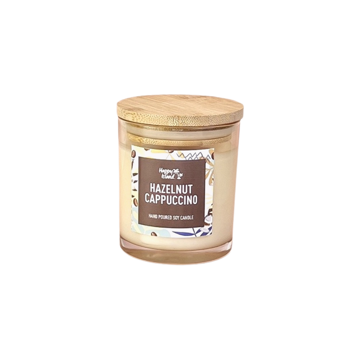 Happy Island Hand-Poured Soy Candle in Hazelnut Cappuccino