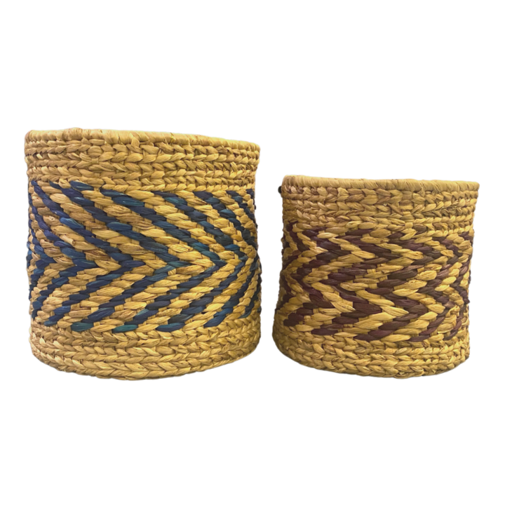 Remdavies Colored Handwoven Water Hyacinth Hamper and Planter