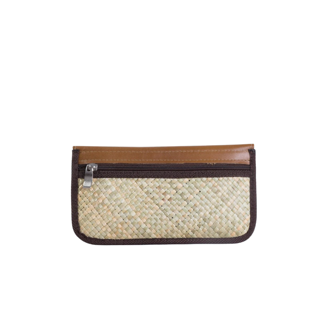 Woven Liham Tikog Grass and Leather Envelope Sleeve