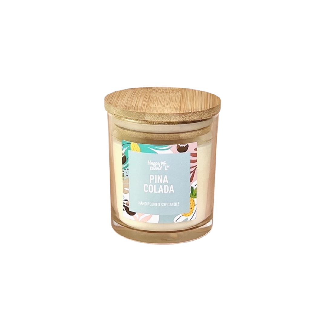Happy Island Hand-Poured Soy Candle in Piña Colada