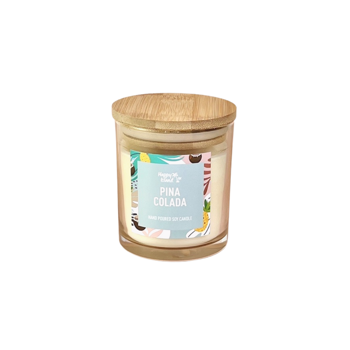 Happy Island Hand-Poured Soy Candle in Piña Colada