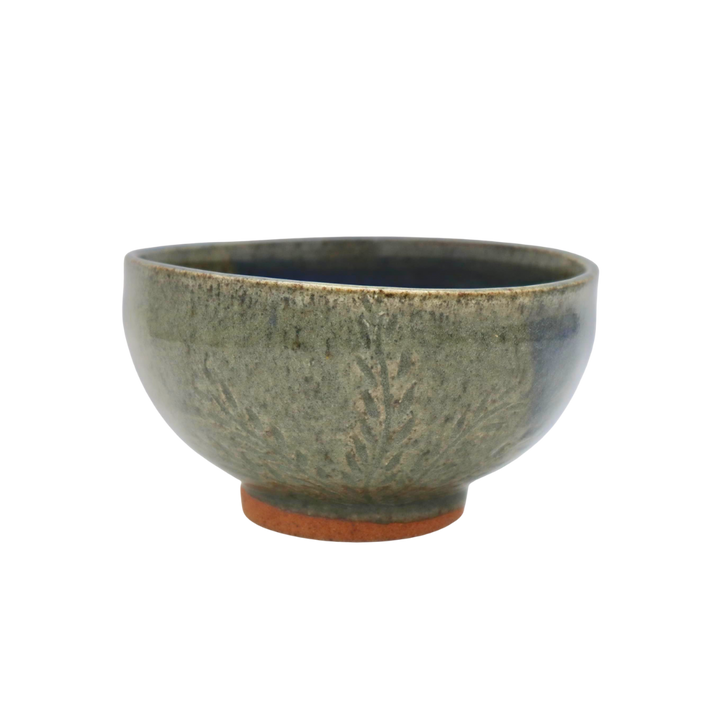 Teresita Baldo Sagada Pottery Ceramic Bowl in Green & Blue
