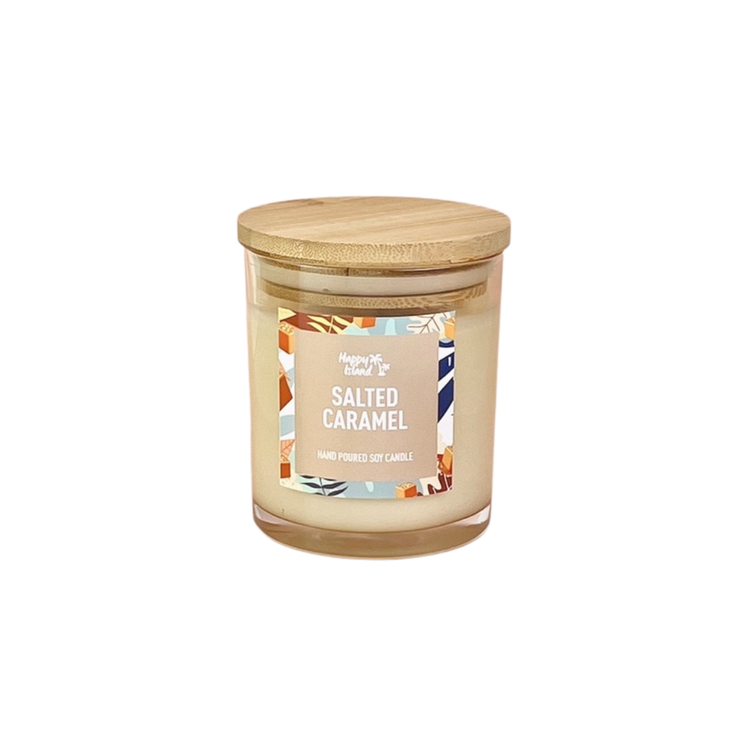 Happy Island Hand-Poured Soy Candle in Salted Caramel
