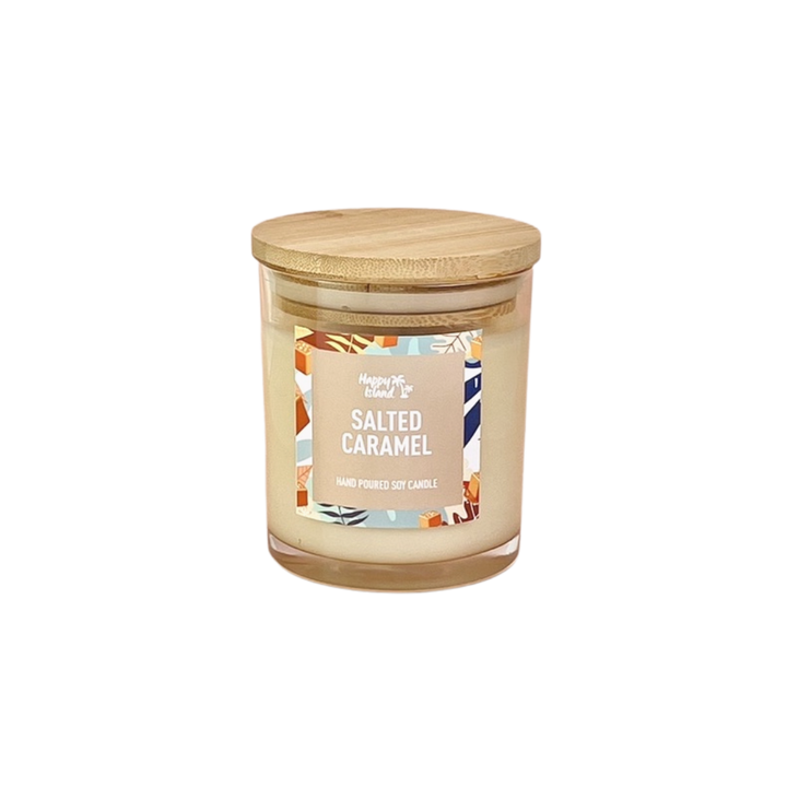 Happy Island Hand-Poured Soy Candle in Salted Caramel