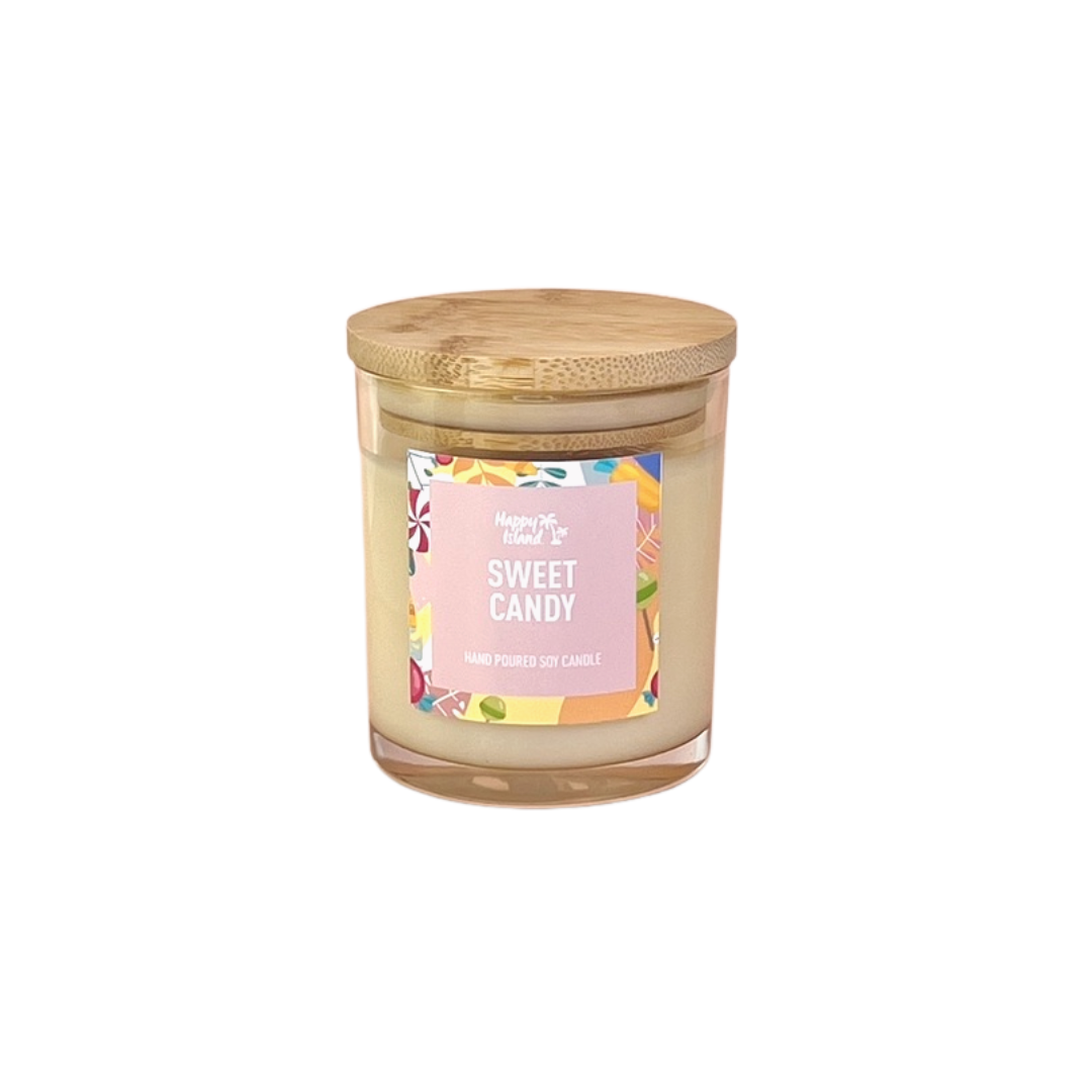 Happy Island Hand-Poured Soy Candle in Sweet Candy