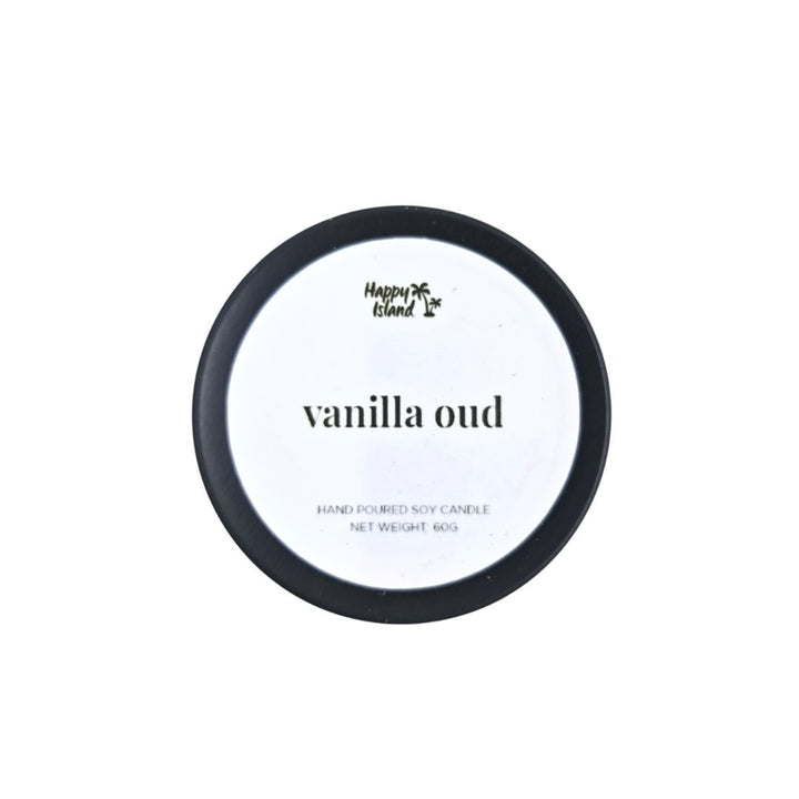 Happy Island Hand-Poured Soy Candle in Vanilla Oud