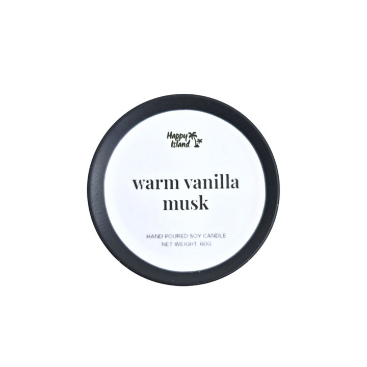Happy Island Hand-Poured Soy Candle in Warm Vanilla Musk