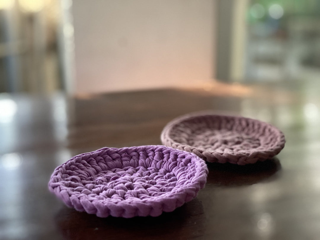 HABI Footwear and Lifestyle Handwoven Crocheted Round Coaster