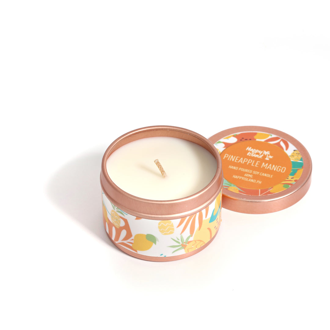 Scented Hand-Poured Soy Candle - Pineapple Mango - Roots Collective PH