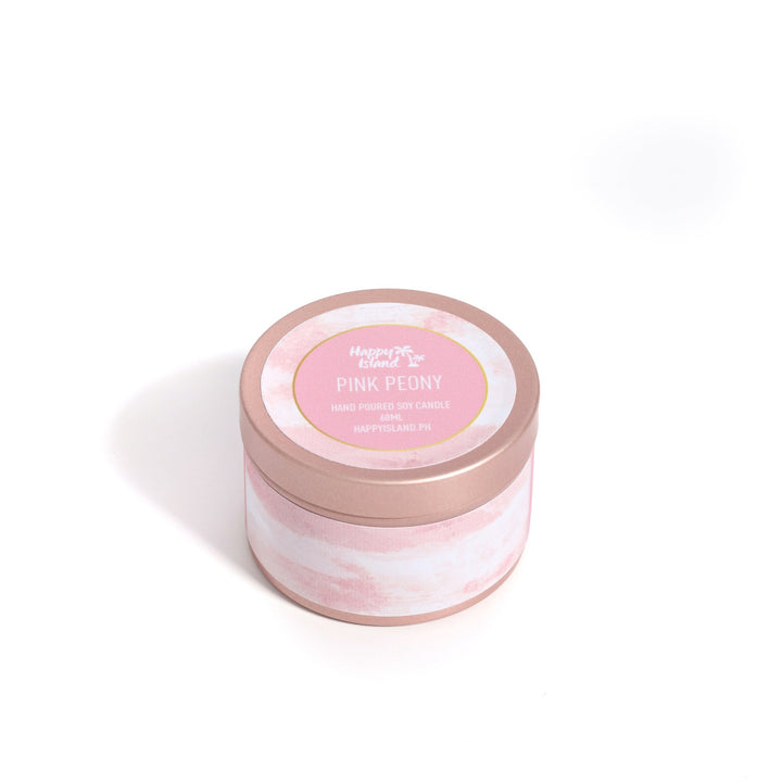 Happy Island Hand-Poured Soy Candle in Pink Peony